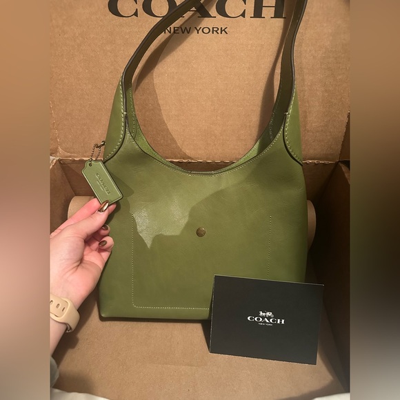 Coach Brooklyn Shoulder Bag 28 - Dark Lime - Picture 5 of 9